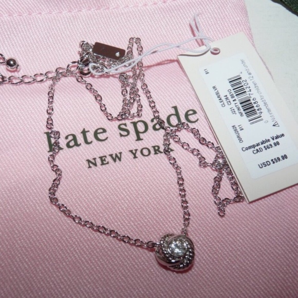 NEW Kate Spade New York Infinity and Beyond Knot Mini Pendant Necklace Silver - Picture 5 of 7